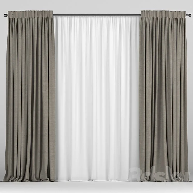 Curtains with tulle